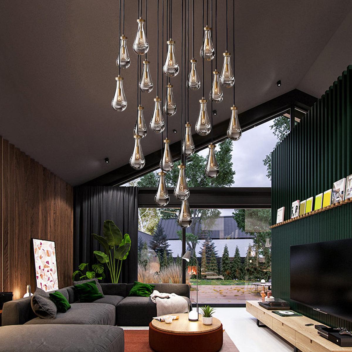 Rain Modern Luxury Round Chandelier 60" - Dawn Lamps
