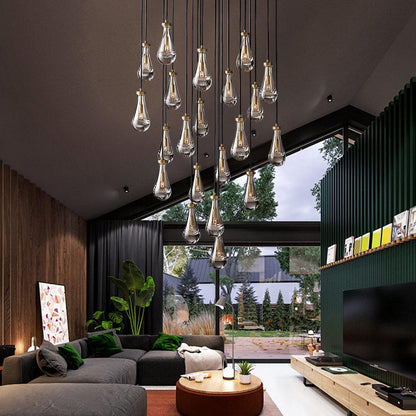 Rain Modern Luxury Round Chandelier 60" - Dawn Lamps