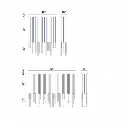 Santana Modern Linear Multi Light Pendant for Kitchen Island - 42"L x 10"W x 1.25"HAntique BrassDawn Lamps