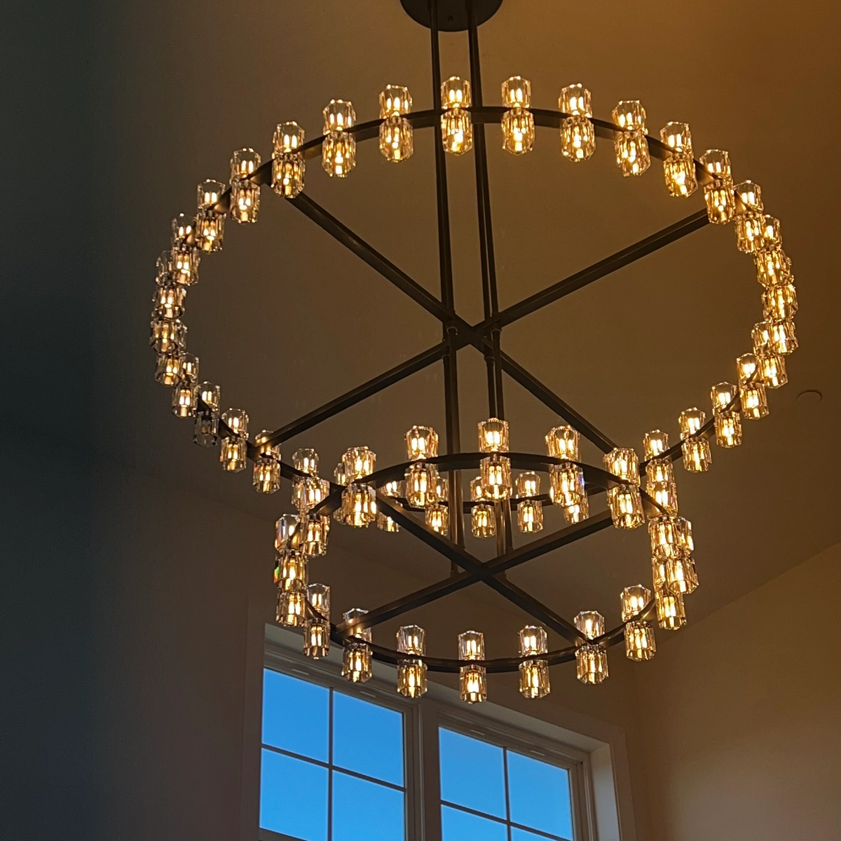 Arcachon Round 2-Tier Chandelier 60" For Dining Room Kitchen island - Dawn Lamps