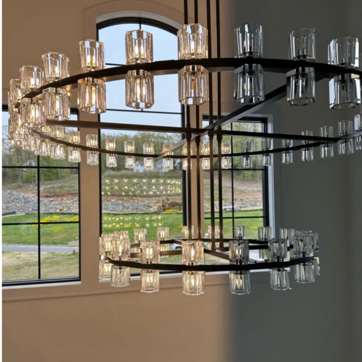 Arcachon Round 2-Tier Chandelier 60" For Dining Room Kitchen island - Dawn Lamps