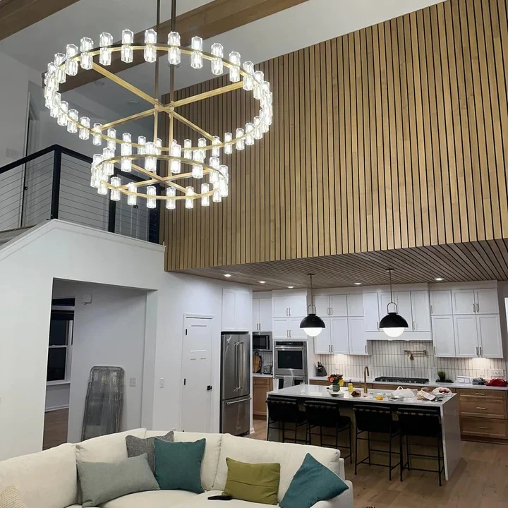 Arcachon Round 2-Tier Chandelier 60" For Dining Room Kitchen island - Dawn Lamps