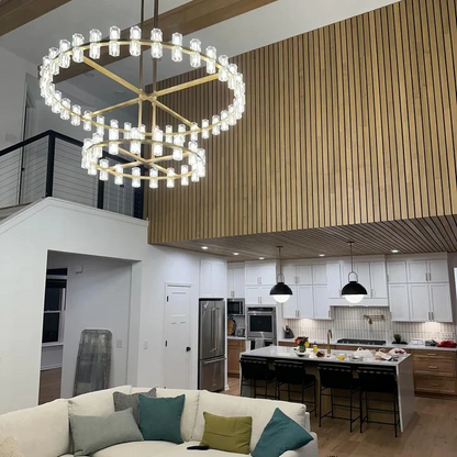 Arcachon Round 2-Tier Chandelier 60" For Dining Room Kitchen island - Dawn Lamps