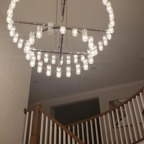 Arcachon Round 2-Tier Chandelier 60" For Dining Room Kitchen island - Dawn Lamps